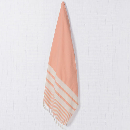 Multi-Stripe Turkish Towel - Melon