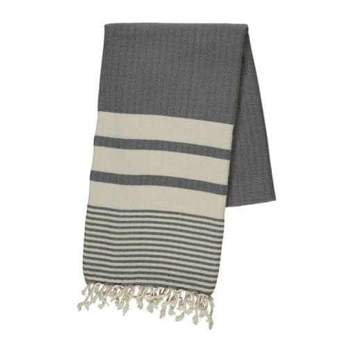 Multi-Stripe Turkish Towel - Dark Grey