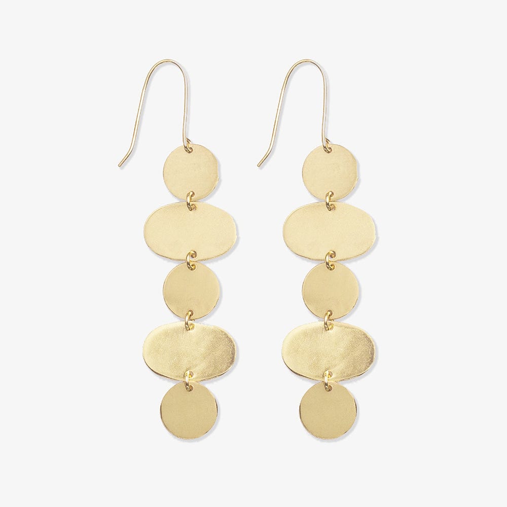 Gretchen Earrings - Oval Circle Brass