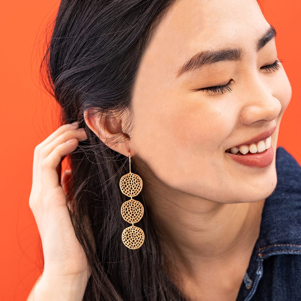 Gretchen Triple Disk Earrings