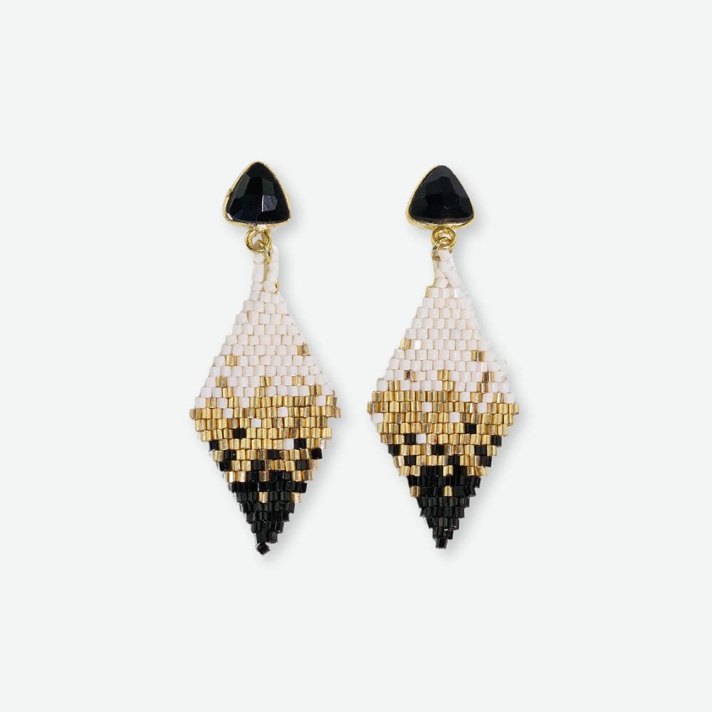 Sky Earrings - Black Small Diamond Drop