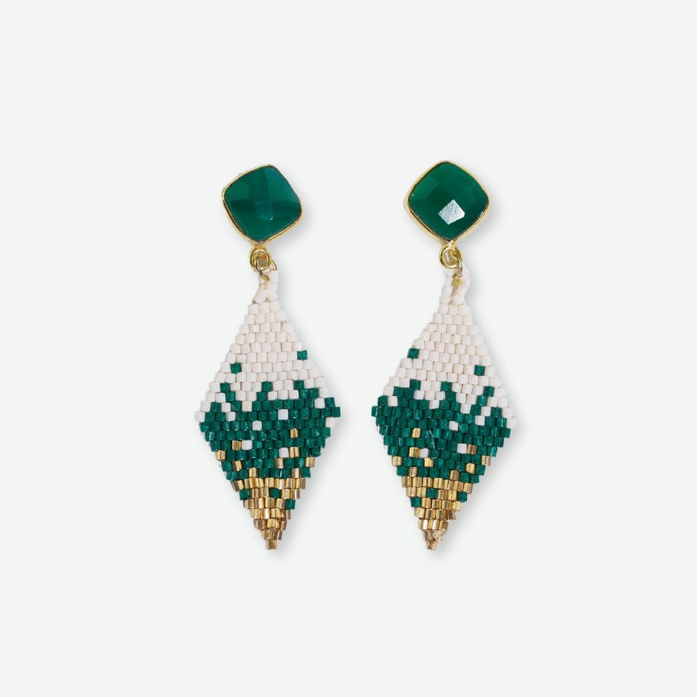 Sky Earrings - Emerald Small Diamond Drop