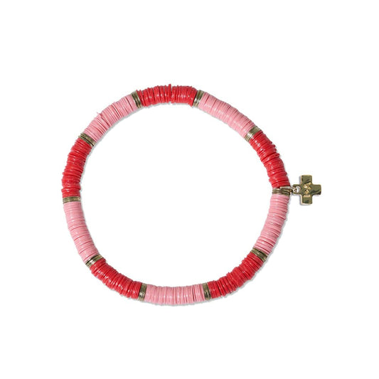Grace Bracelet - Two Color Block Red & Pink