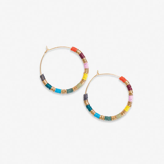 Jennifer Colorblock Hoop Earrings - Multi