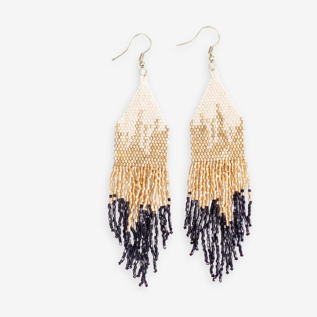 Claire Earrings - Ombre Fringe Black