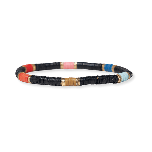 Grace Bracelet - Rainbow Stripes on Black
