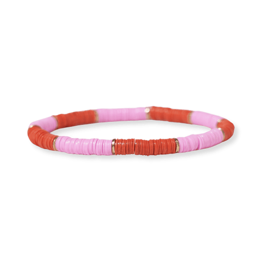 Grace Bracelet - Two Color Block Coral & Light Pink