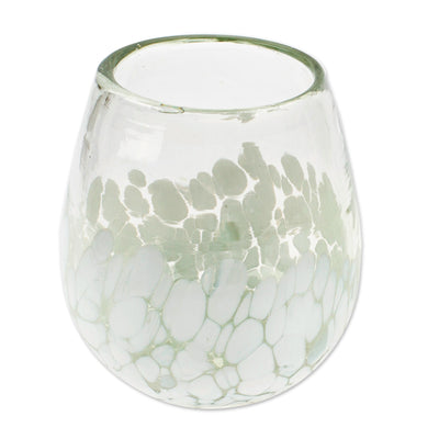 White Strokes Stemless Wine Glass