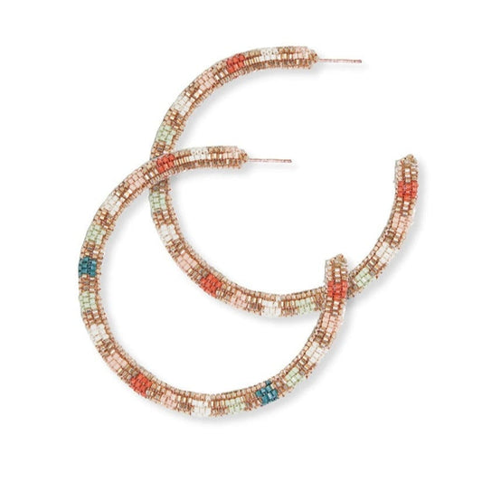 Raquel Striped Hoop Earrings - Dessert