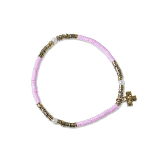 Rory Bracelet - Lilac with Gold & Pearls