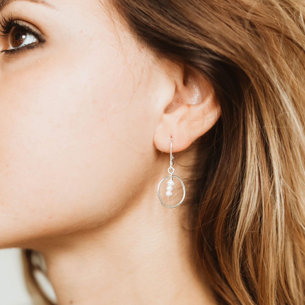 Earrings - Treble with White Pearls